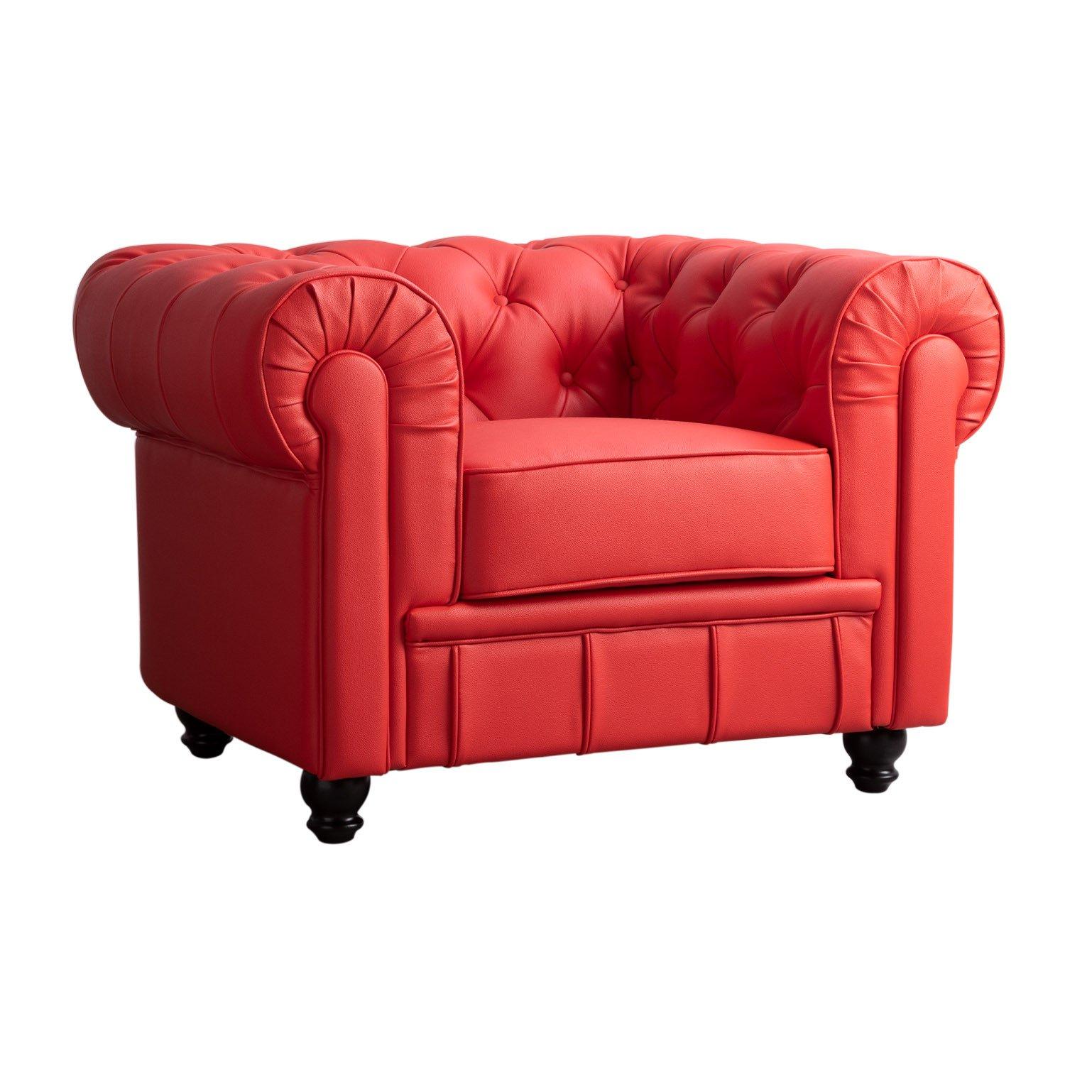 Fauteuil chester moderne rouge
