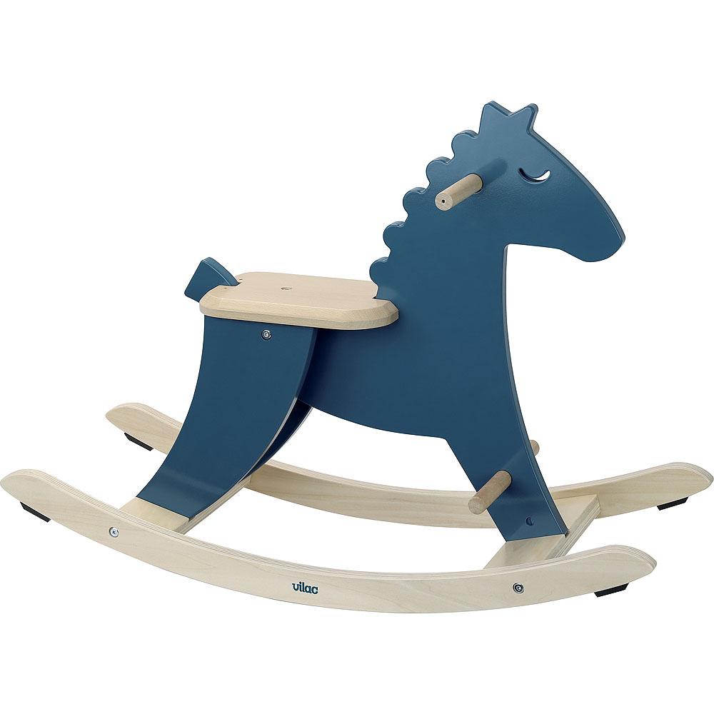 Hudada cheval à bascule bleu paon