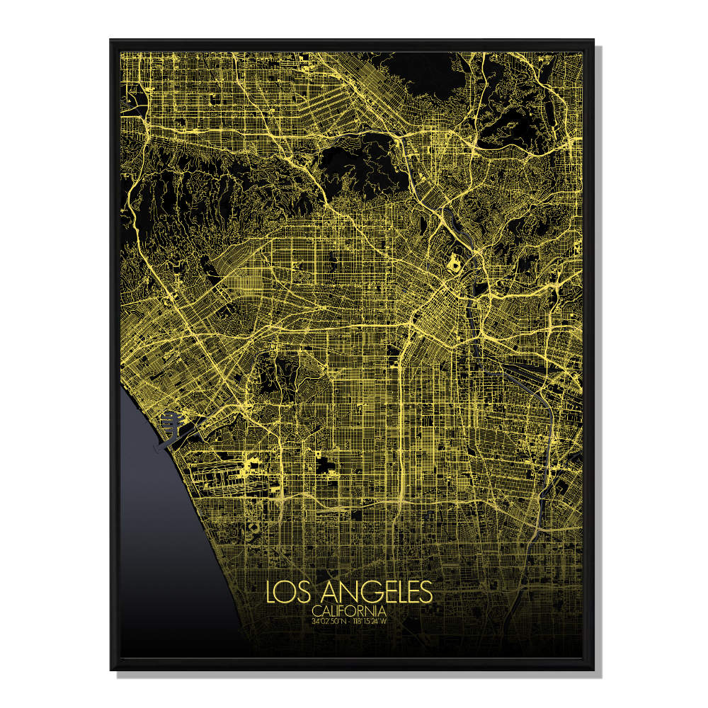 Losangeles carte ville city map nuit