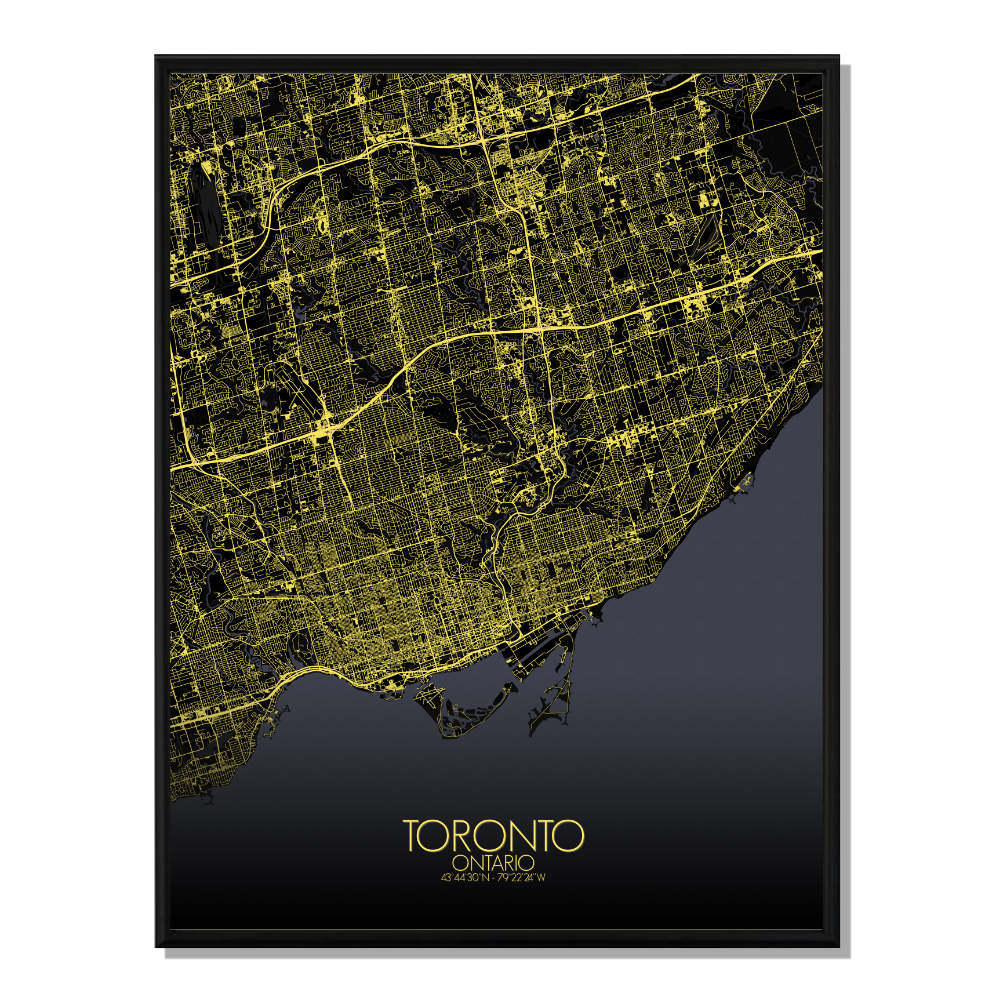 Toronto carte ville city map nuit