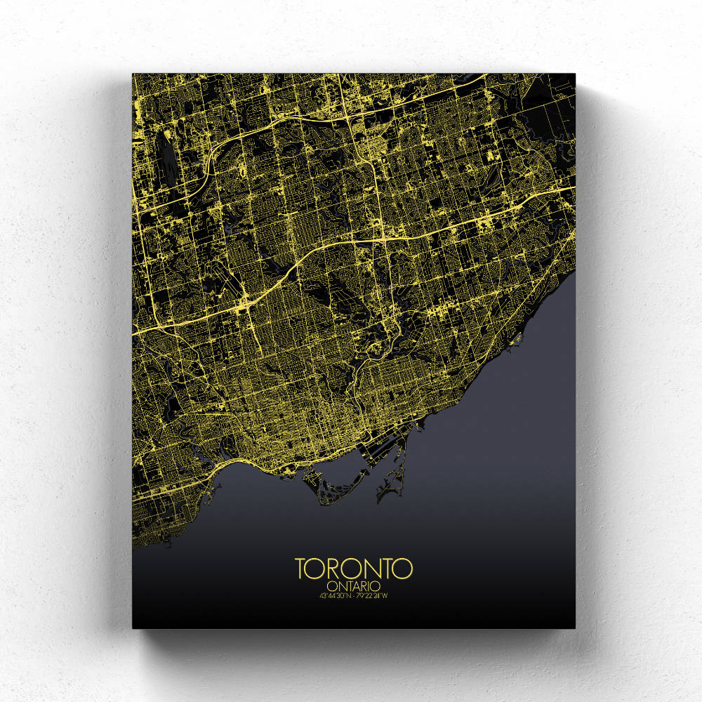 Toronto sur toile city map nuit
