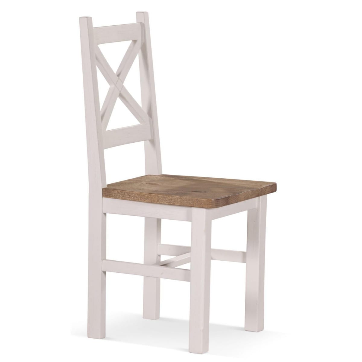 Lot de 2 chaises bois césuré blanc 47x51