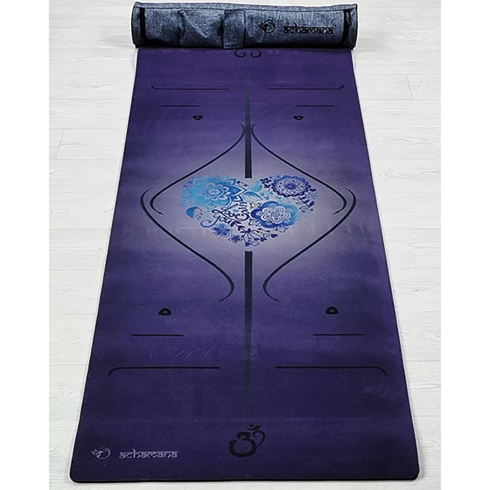 Tapis yoga marqueurs 3 plis indigo + sac