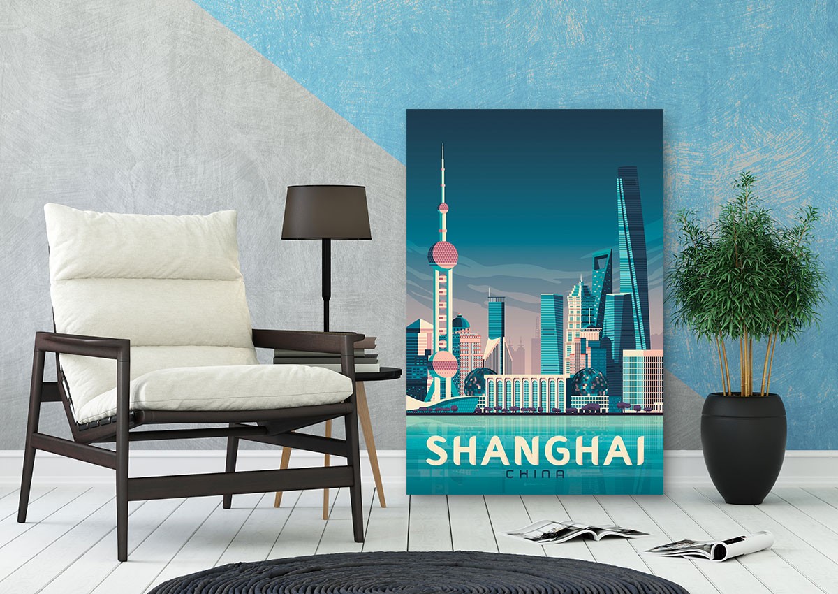 Tableau illustration shanghai skyline