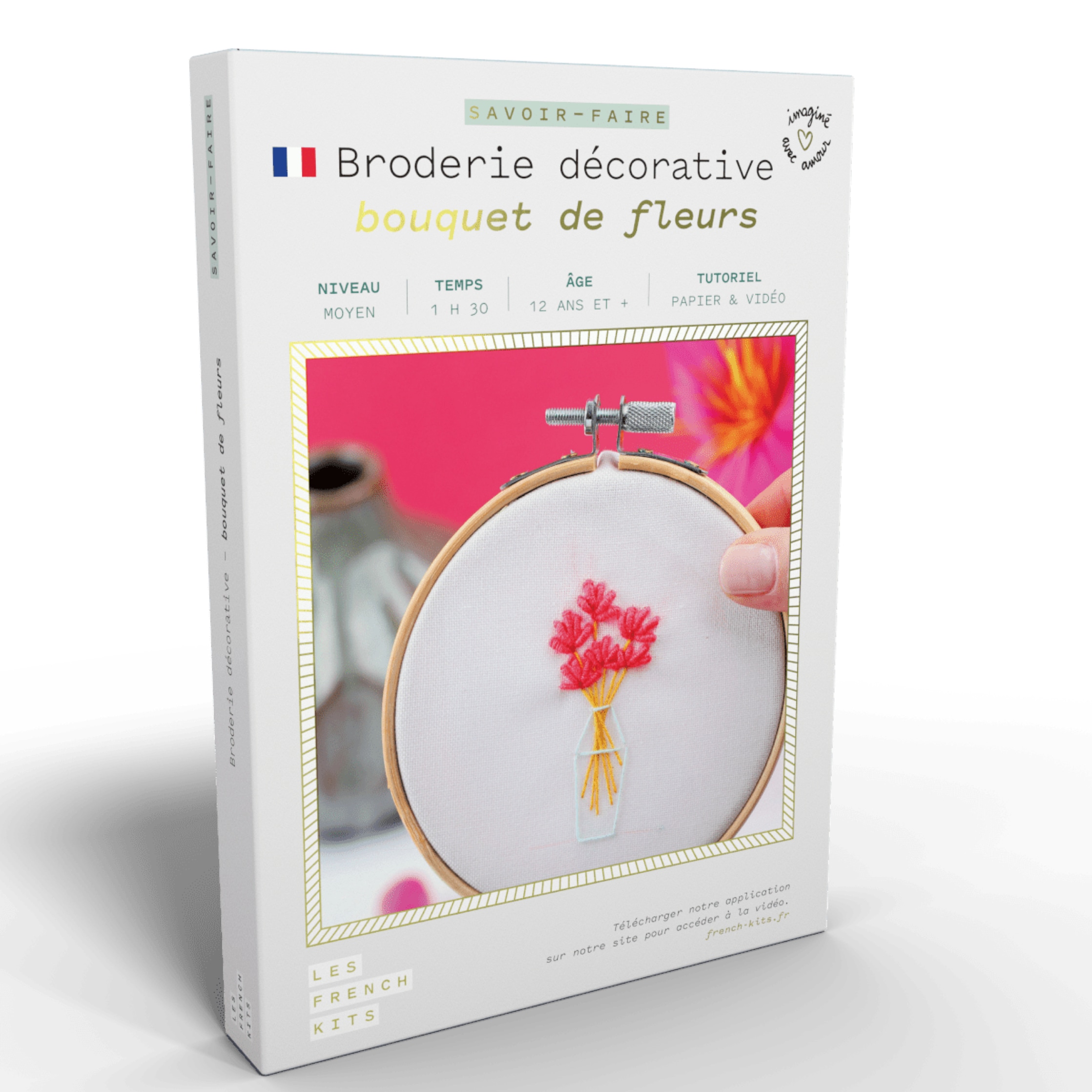 Kit broderie green - bouquet de fleurs