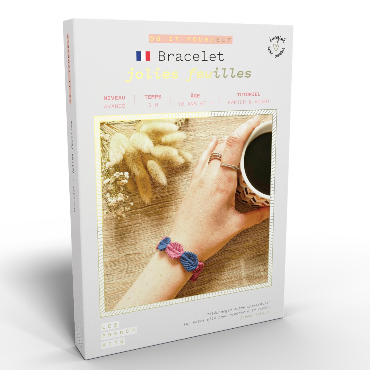 Kit macramé bracelet - jolies feuilles