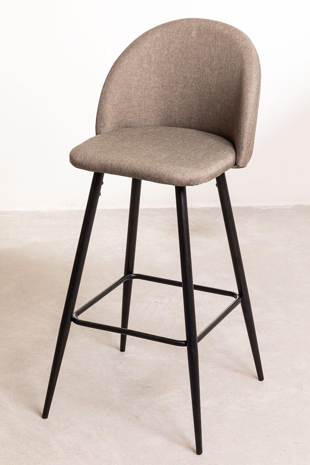 Tabouret rond lin 77cm n gris taupe