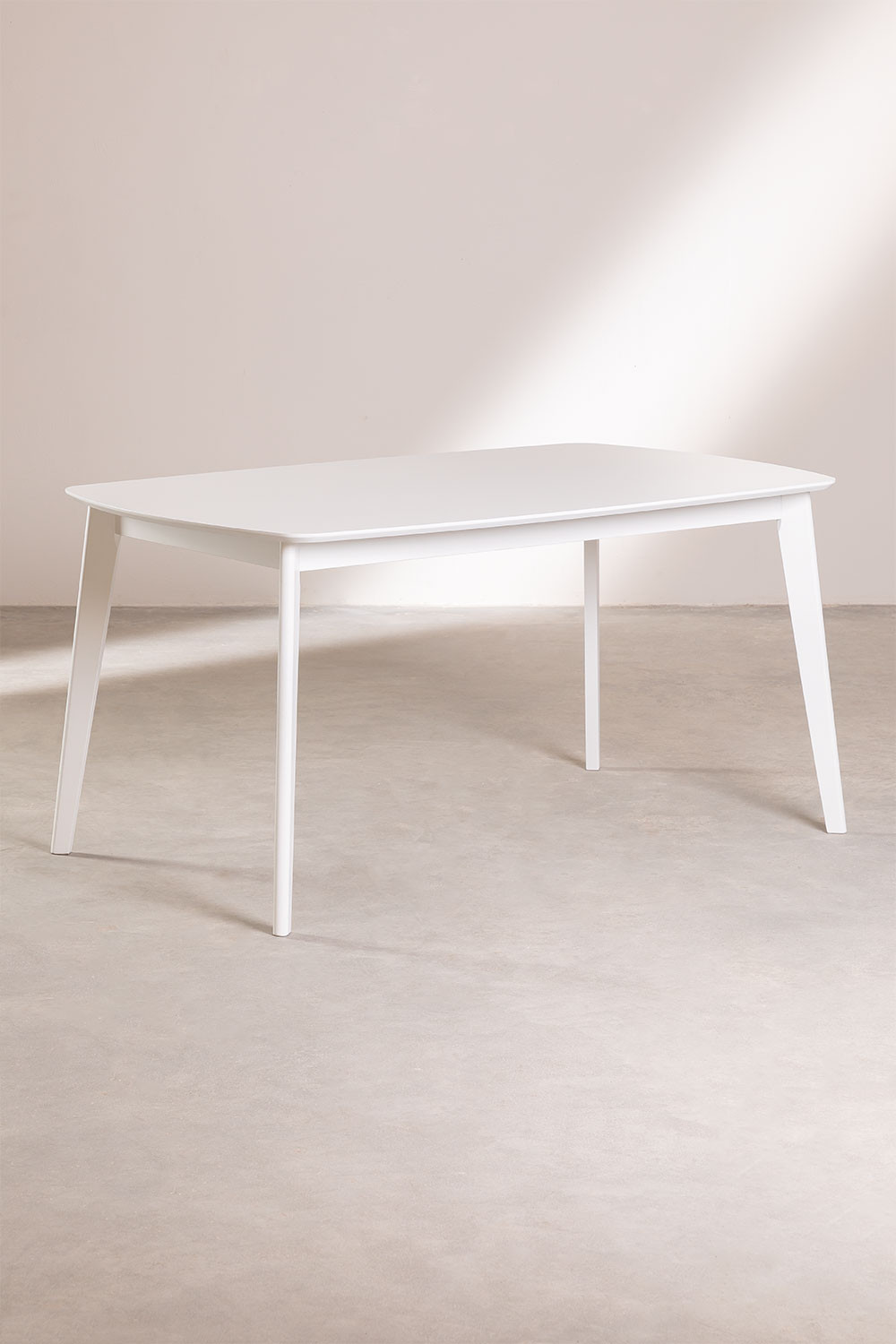 Table hévéa ove bois blanc 150cm