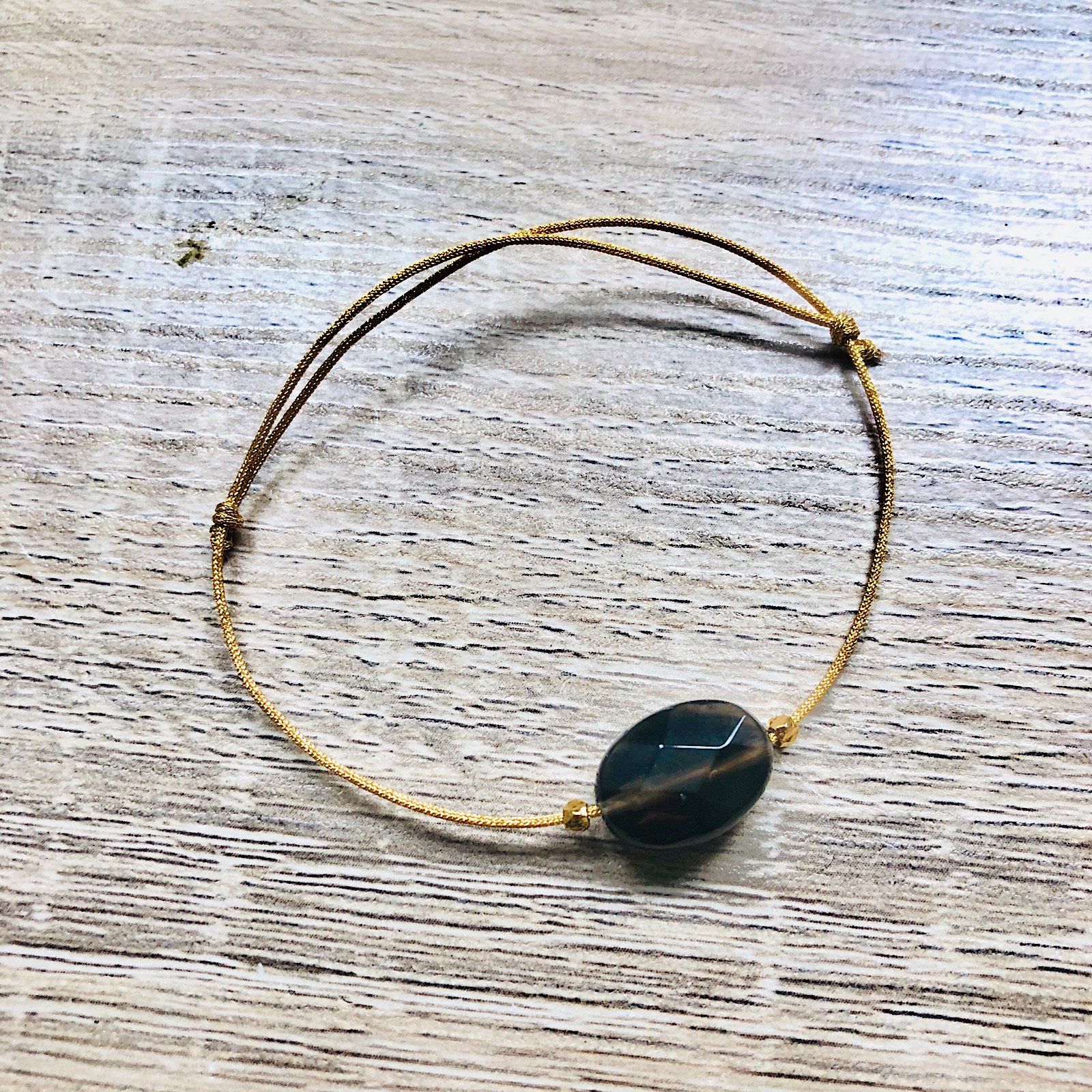 Bracelet olivia quartz fumé doré