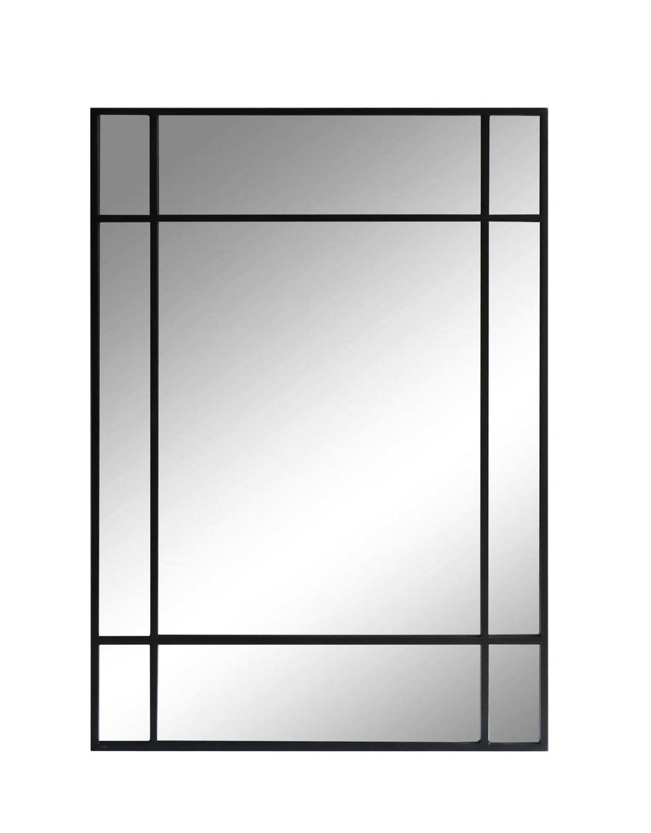 Miroir art déco en métal noir 130 x 90