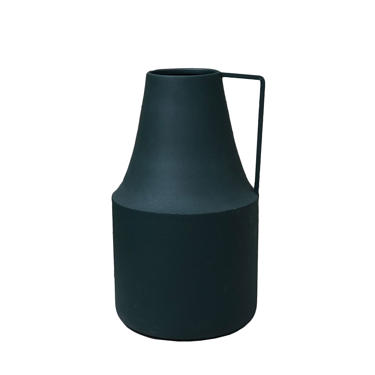 Vase pot à lait en métal vert forêt h38