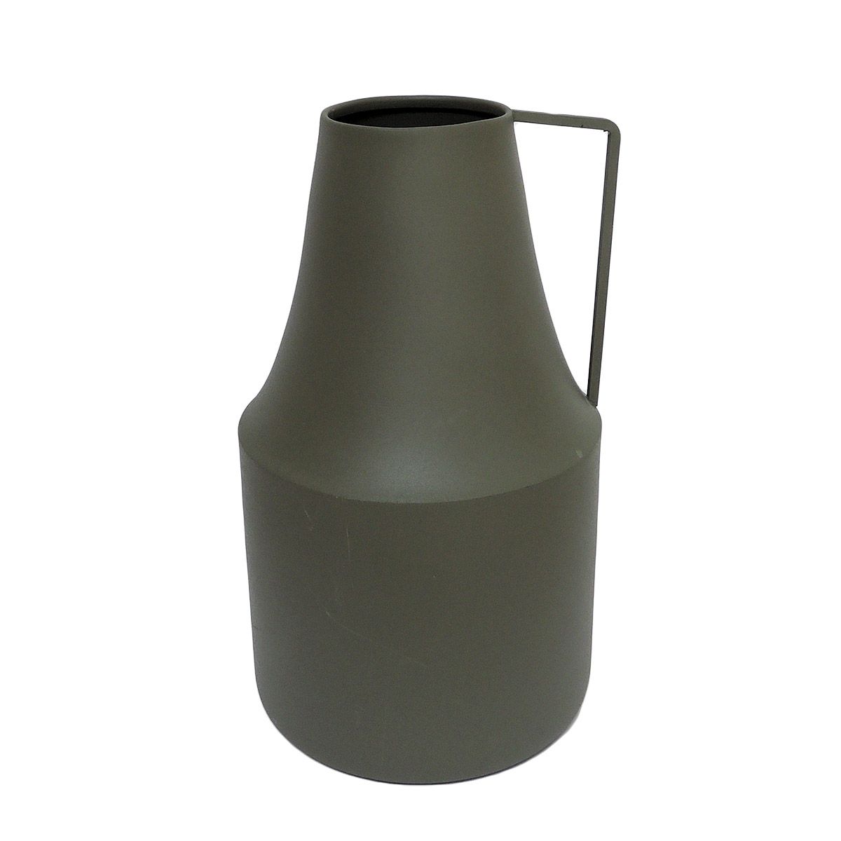 Vase pot à lait en métal vert olive h38