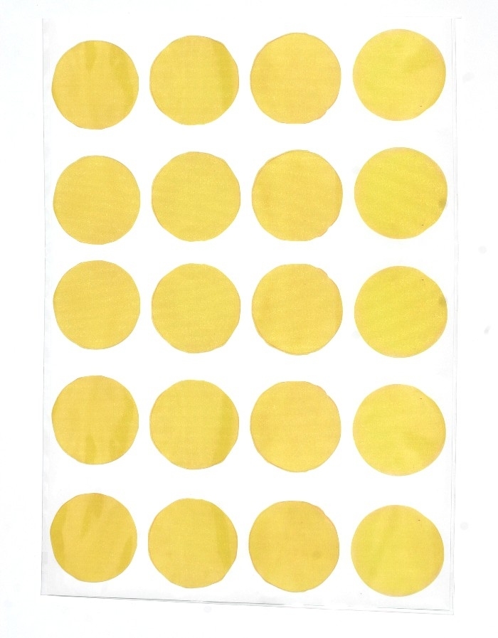 Stickers pois aquarelle  jaune