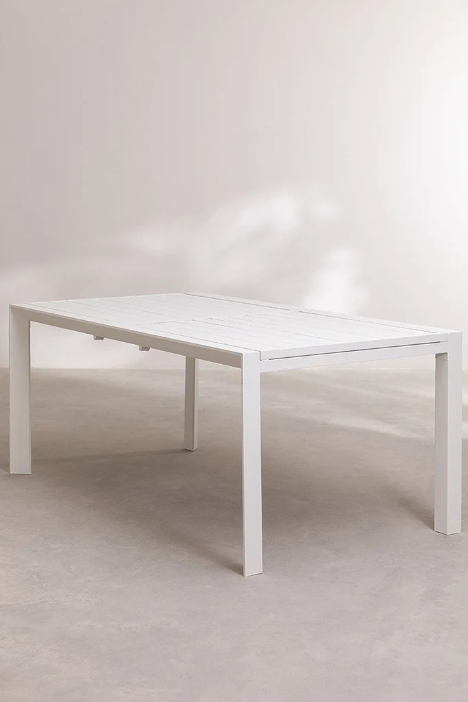 Table extérieur extensible 180-210 blanc