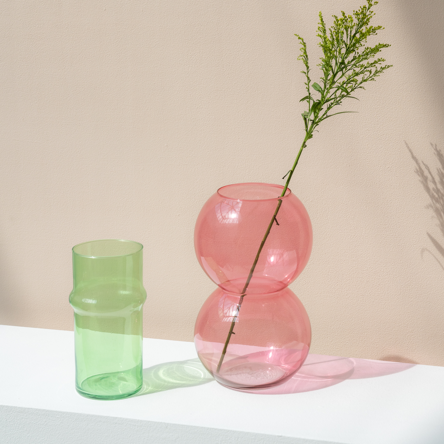 Vase bulle en verre recyclé - rose