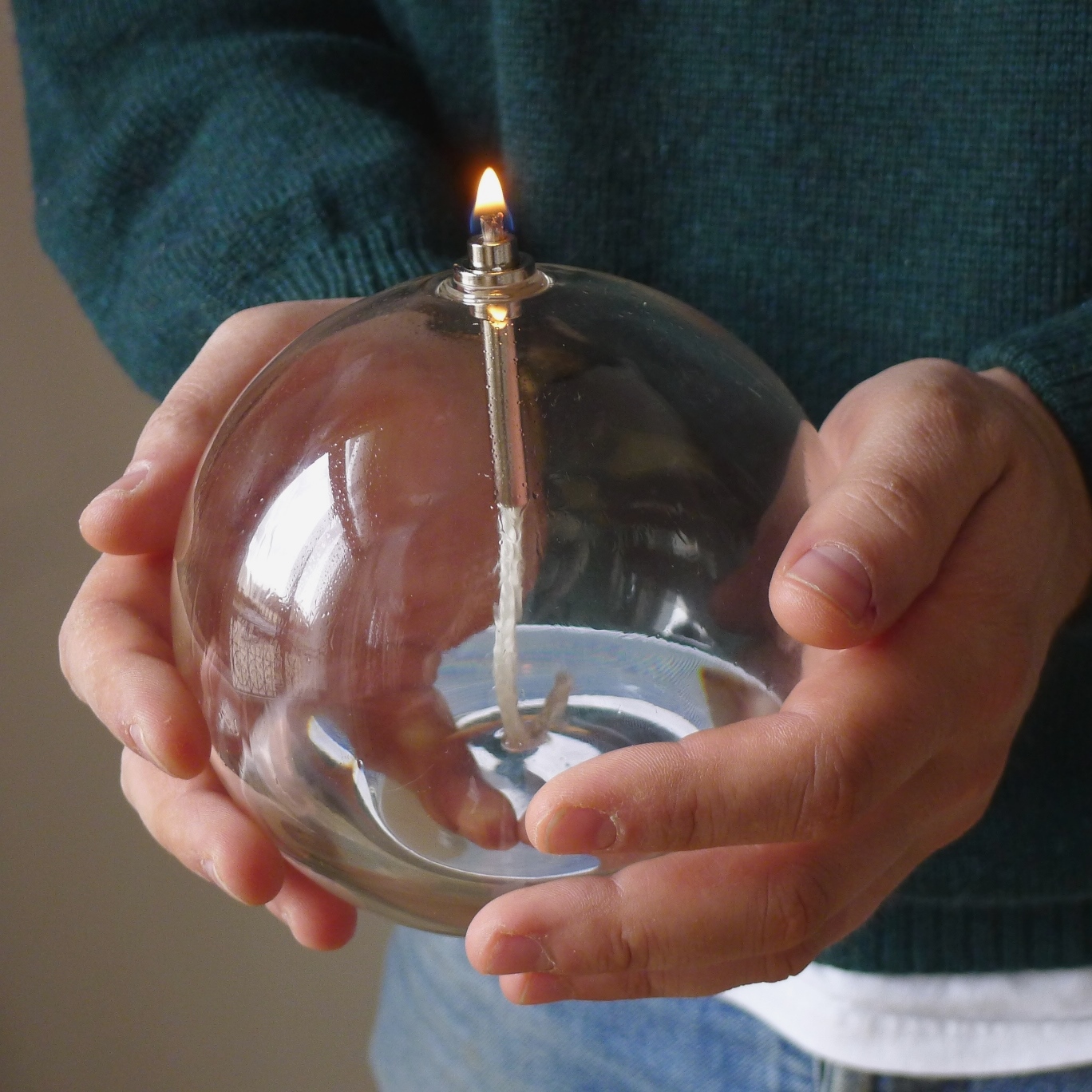 Lampe à huile sphère en verre - m