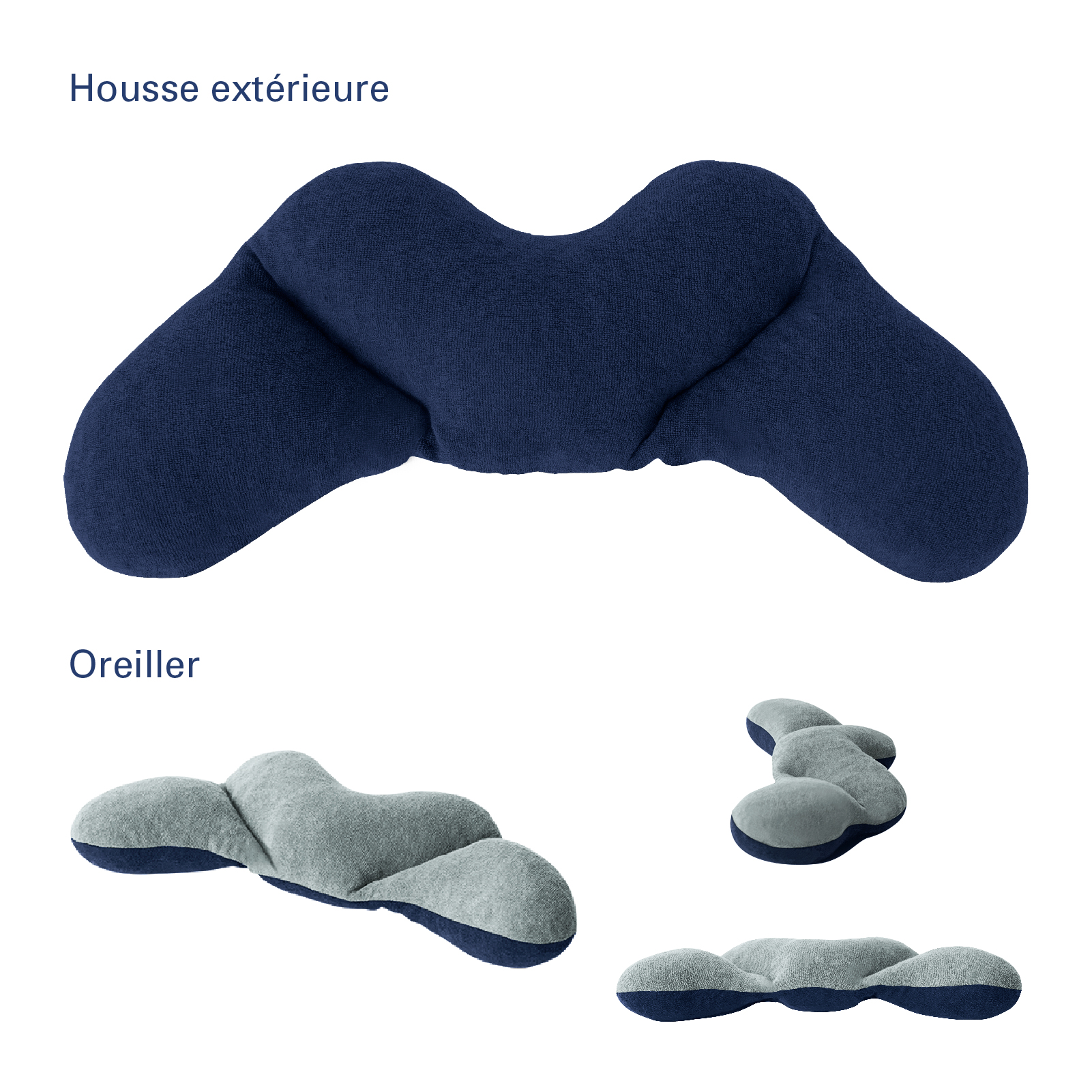 Coussin ergonomique pinto float-bleu