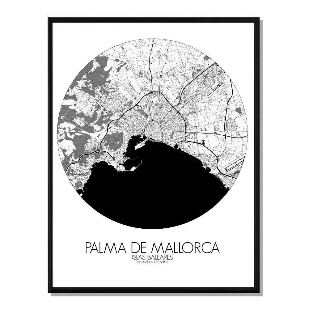 Palma carte ville city map rond