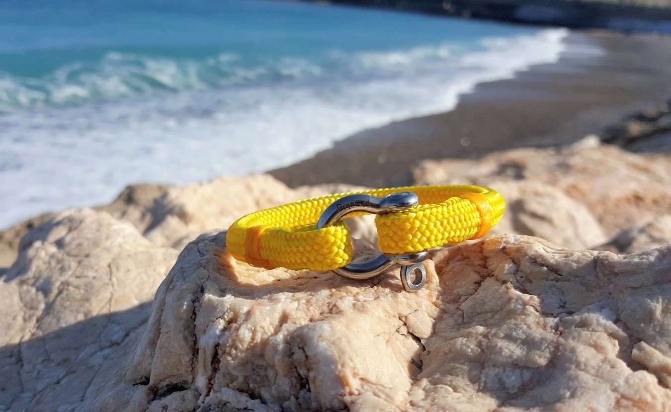 Bracelet marin cordage jaune-jaune m