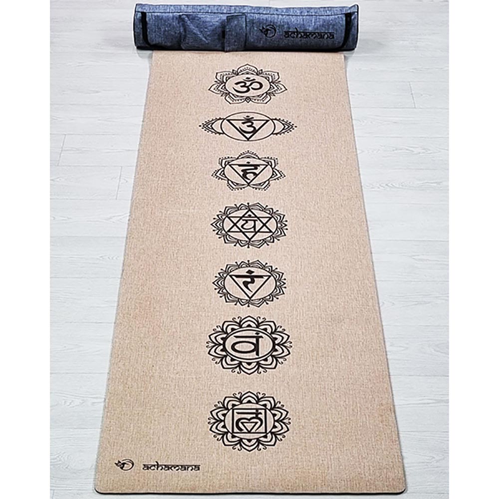 Tapis de yoga chanvre 7 chakras + sac