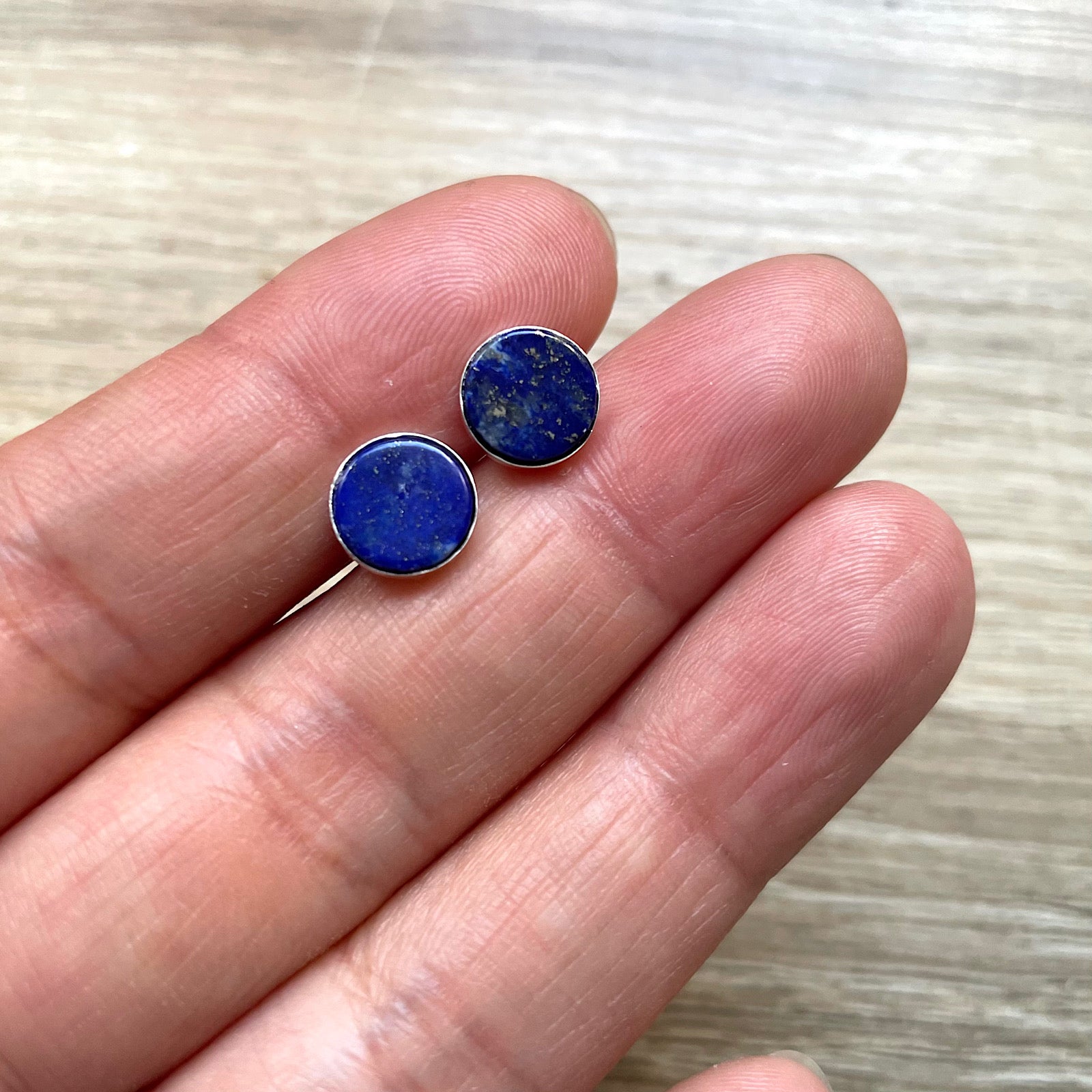 Puces billie lapis lazuli argent
