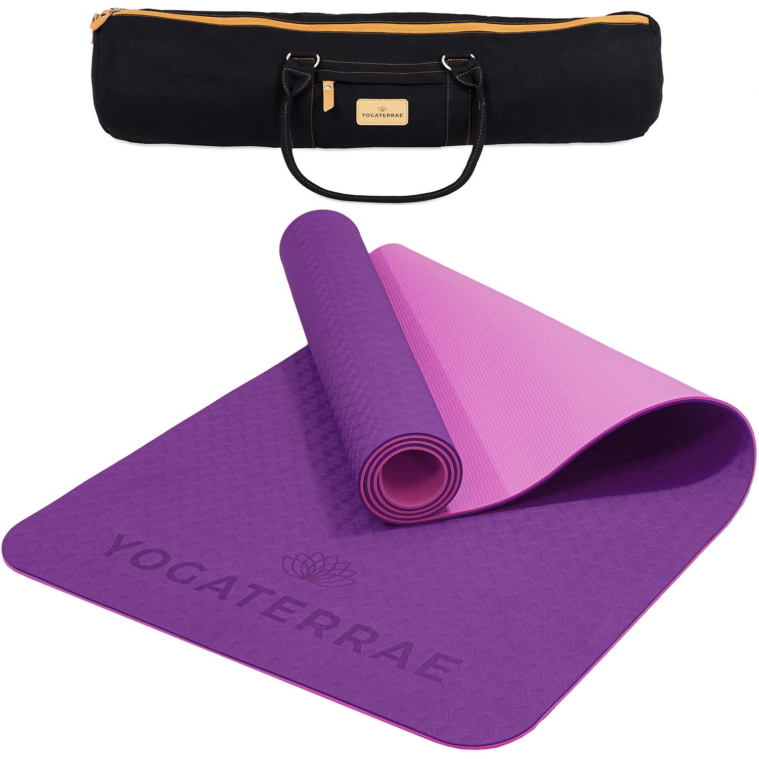 Tapis yoga tpe violet rose + sac