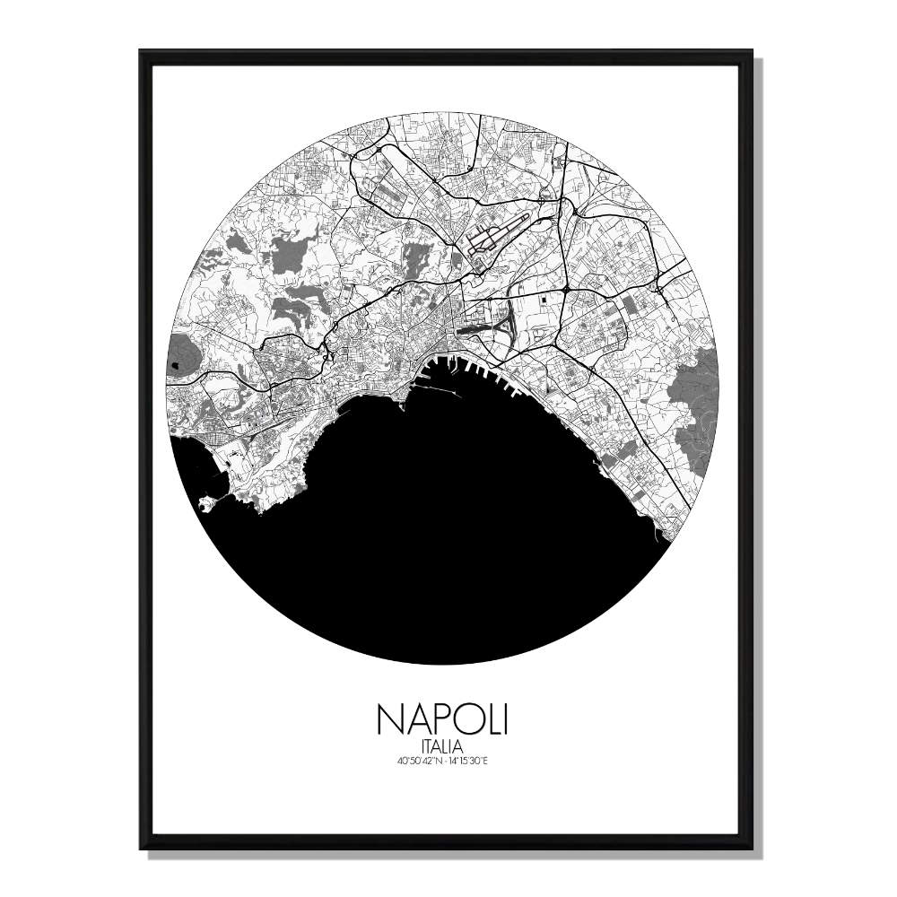 Naples carte ville city map rond