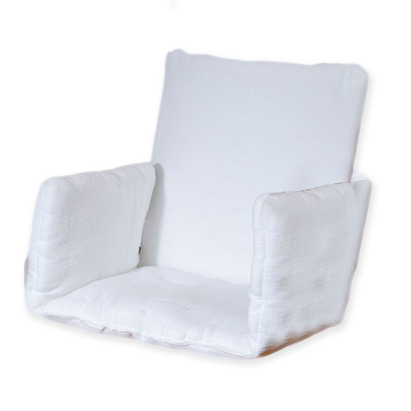 Coussin chaise haute en coton bio blanc