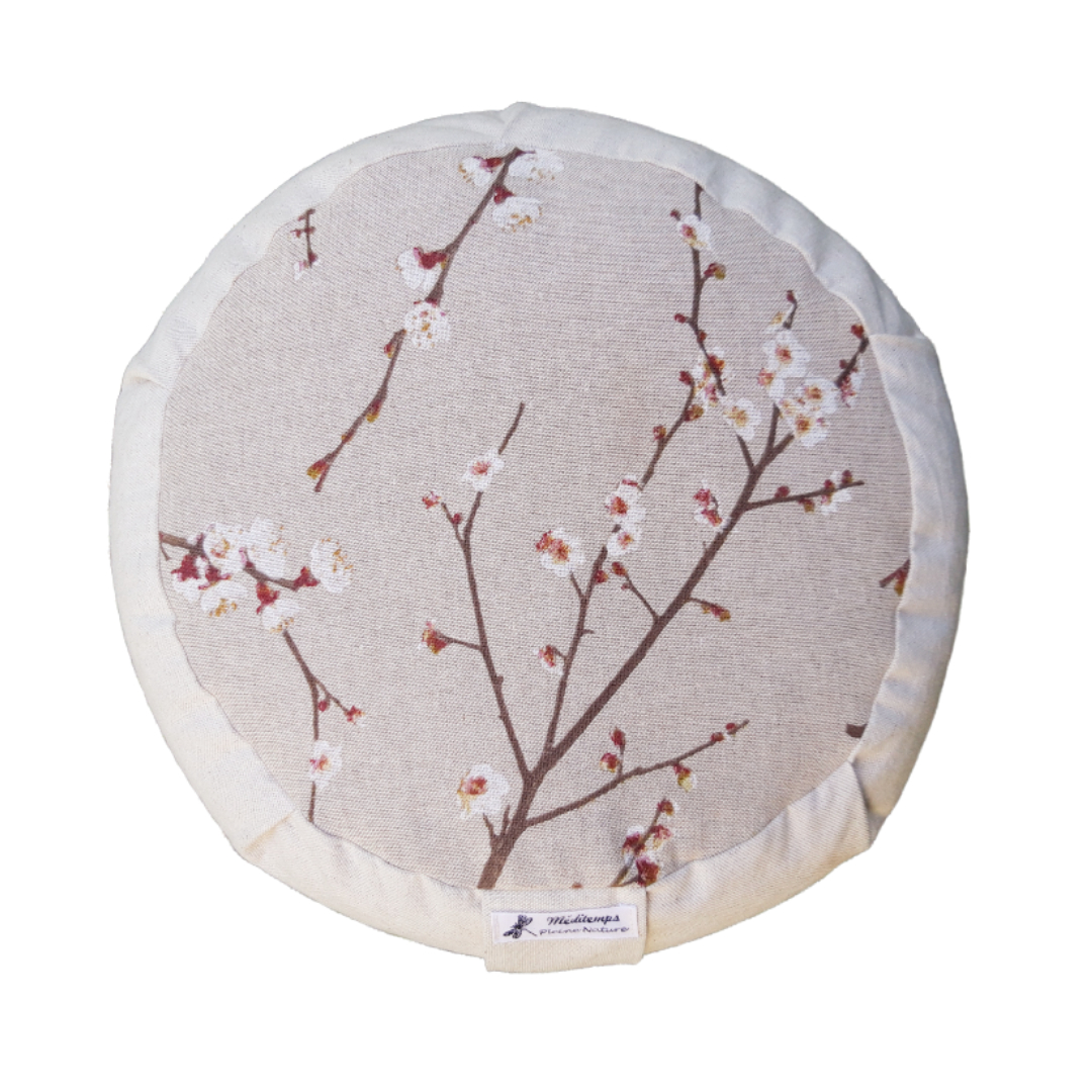 Zafu artisanal fleurs de cerisier