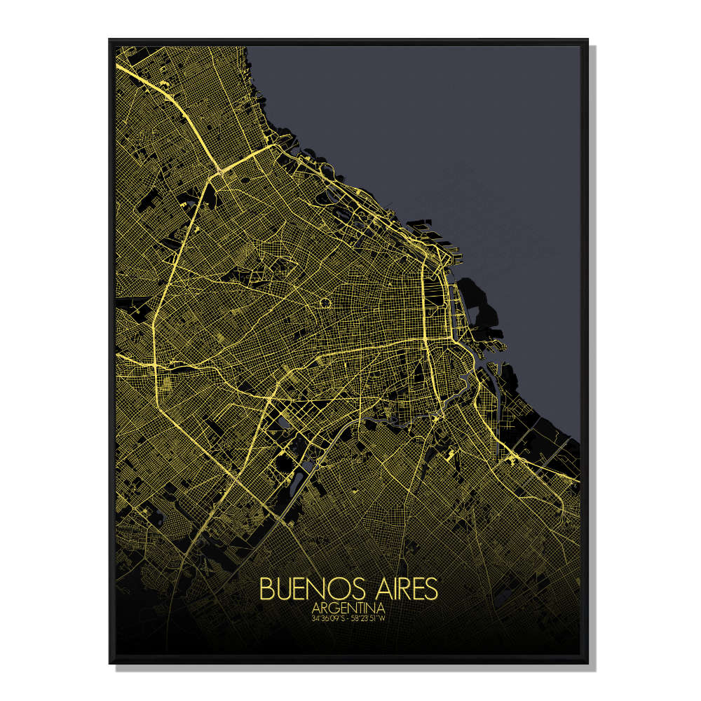 Buenos aires carte ville city map nuit