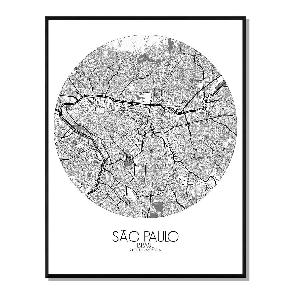 Sao paulo carte ville city map rond