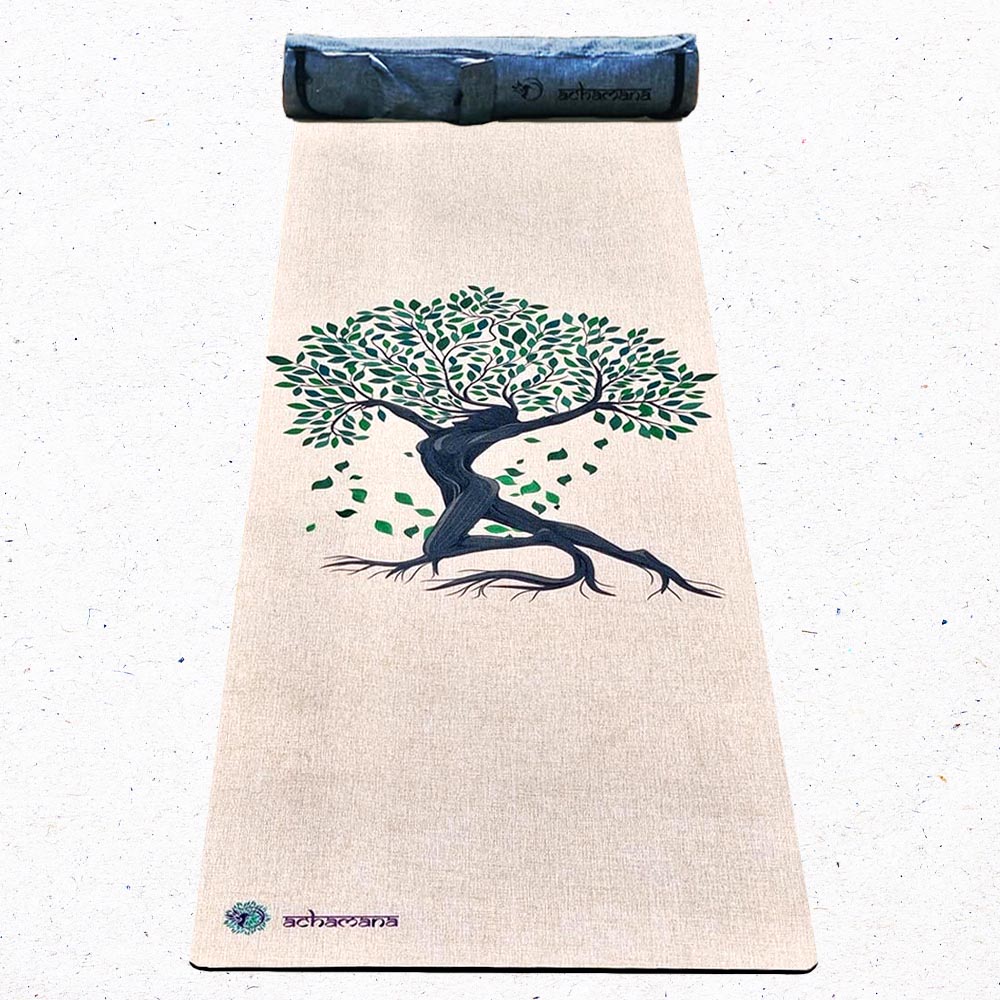 Tapis de yoga chanvre arbre de vie + sac