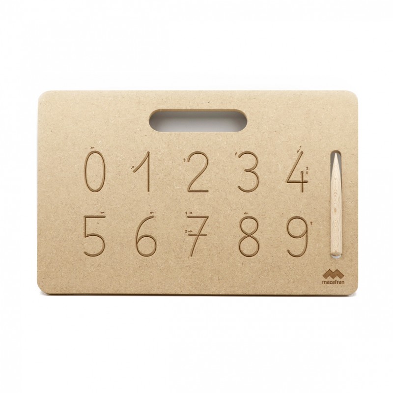 Tablette écriture chiffres montessori