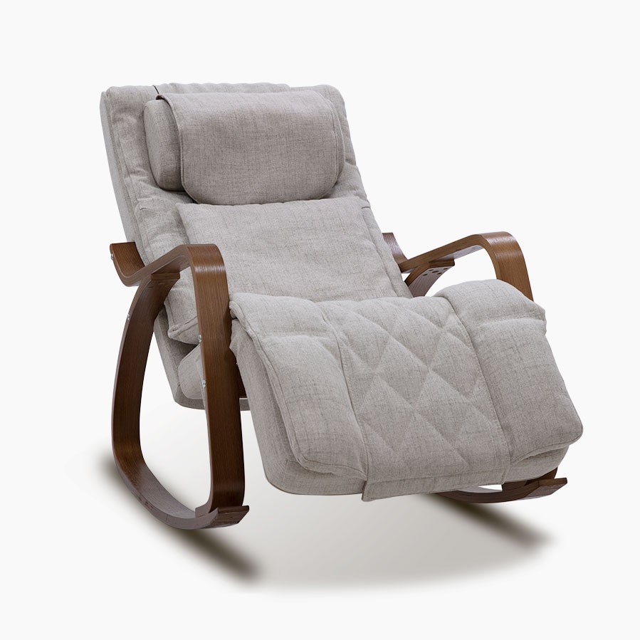 Rocking chair massant youki beige foncé