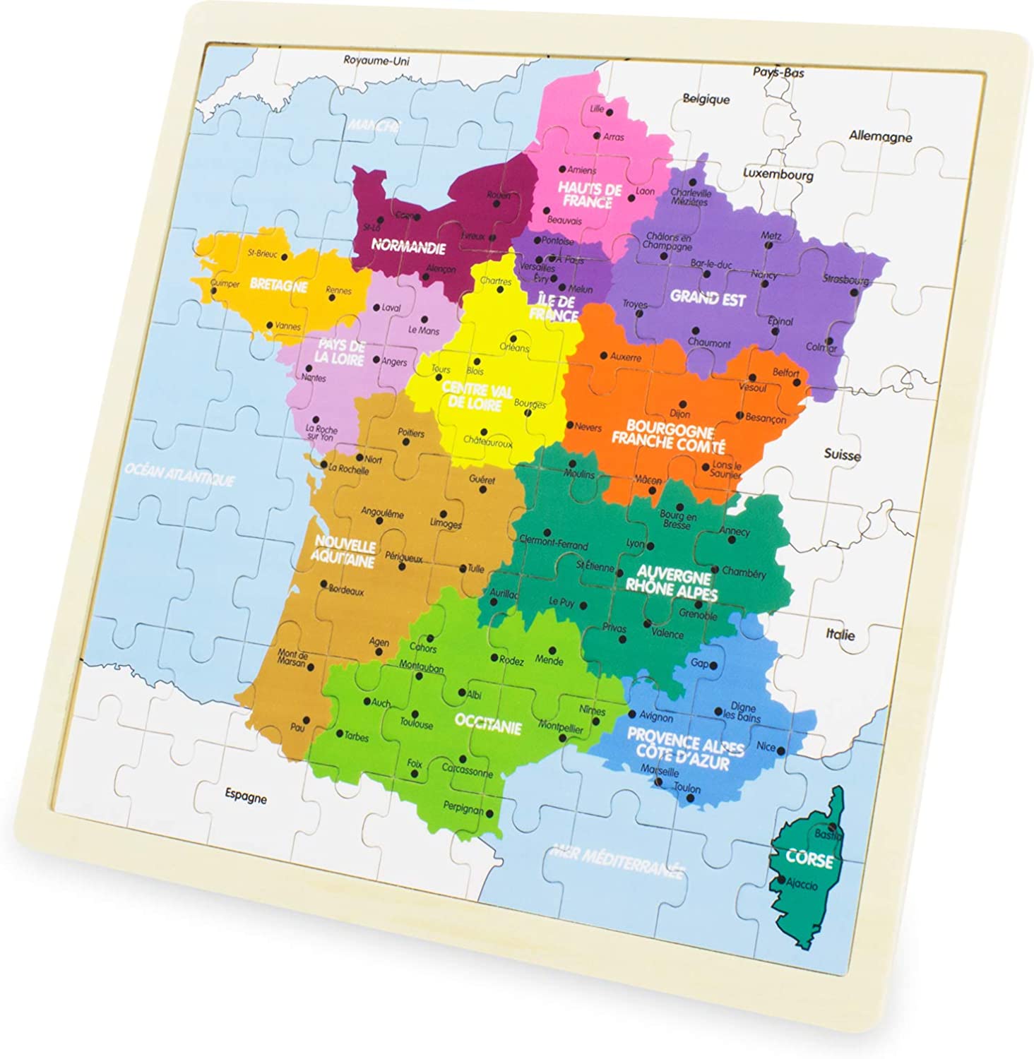 Puzzle carte de france les régions