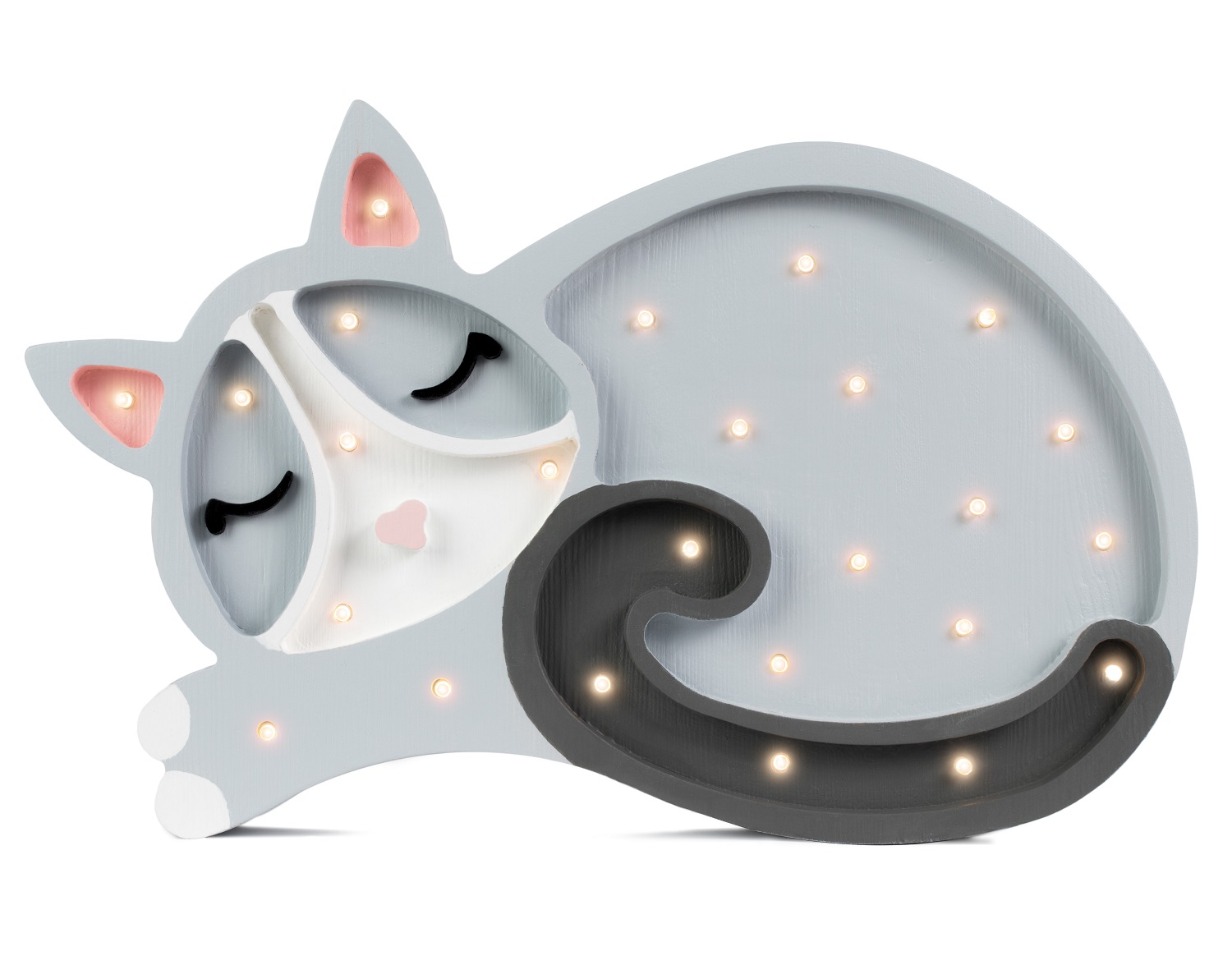 Lampe veilleuse chat gris