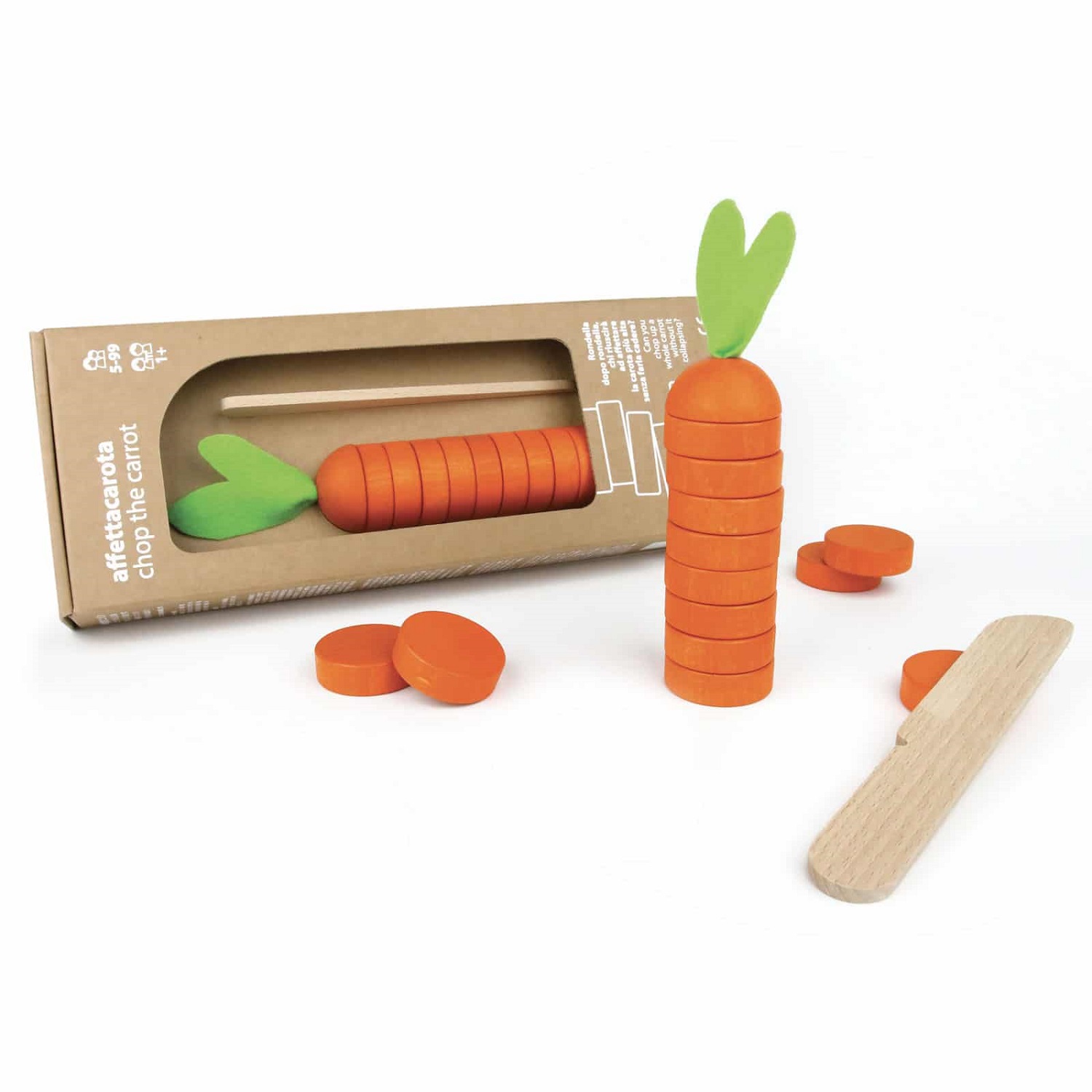 Jeu en bois coupe la carotte
