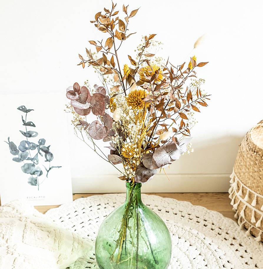 Bouquet de fleurs séchées Chardon Jaune