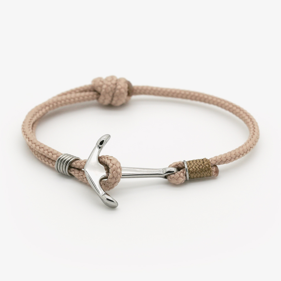 Bracelet corde ancre - beige - bretagne