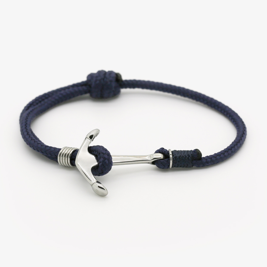 Bracelet corde ancre - bleu marine