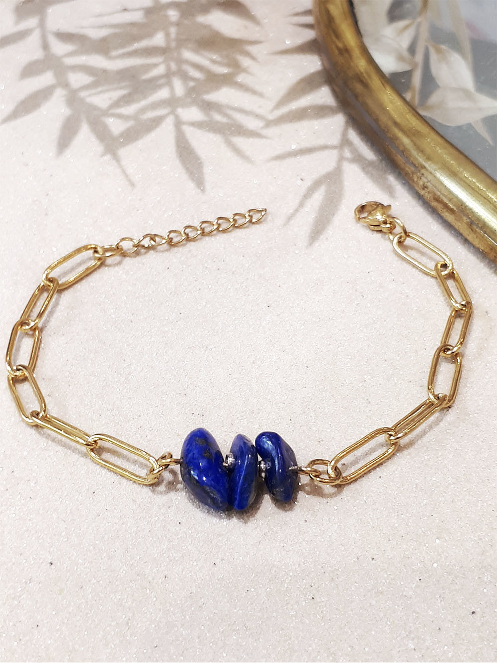 Bracelet pierres fines boho lapis lazuli