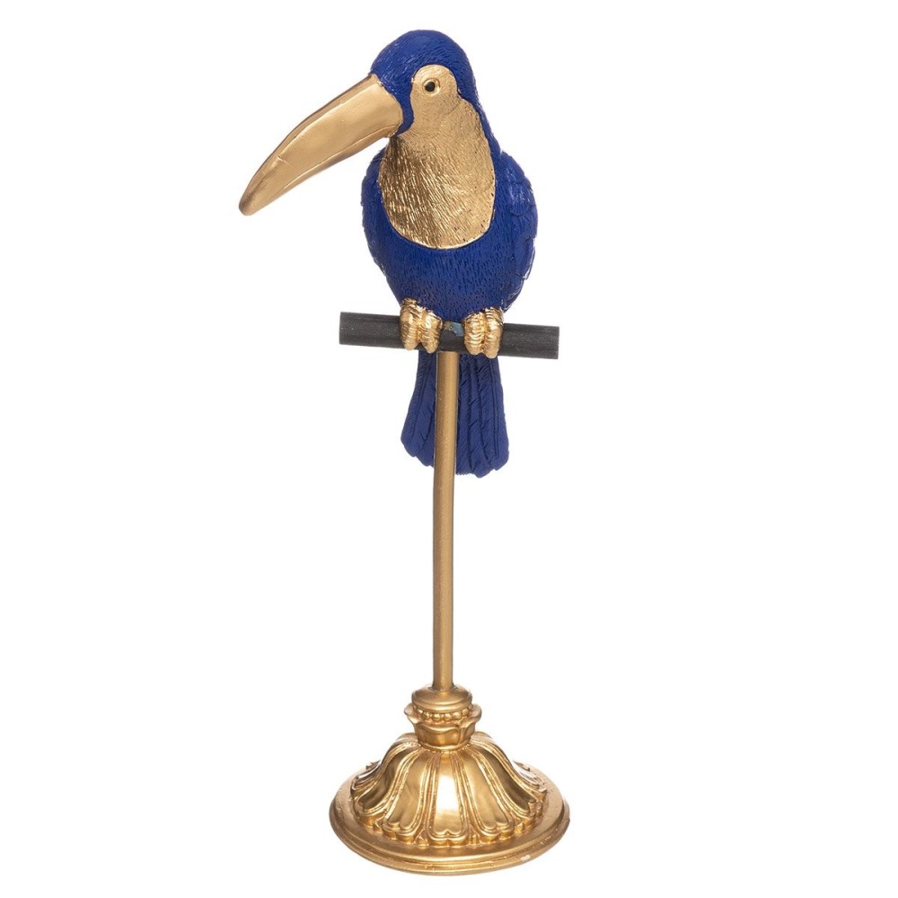 Statue toucan bleu or h40 cm