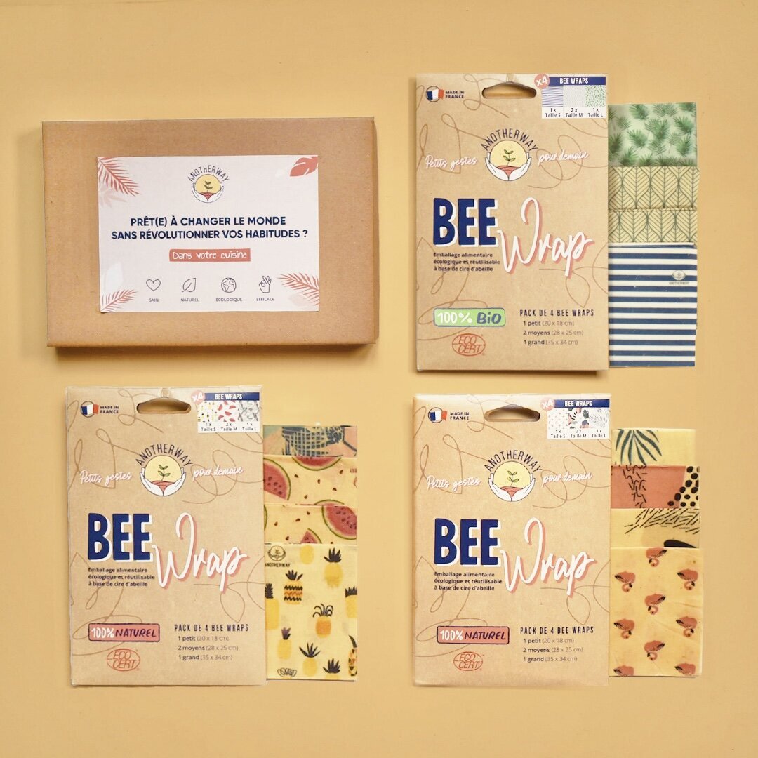 3 packs bee wraps, emballage alimentaire