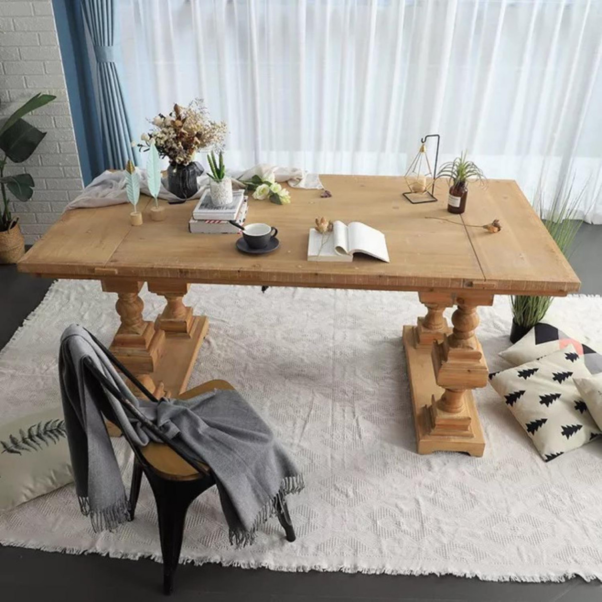 Table à manger bois marron 180x90x80cm