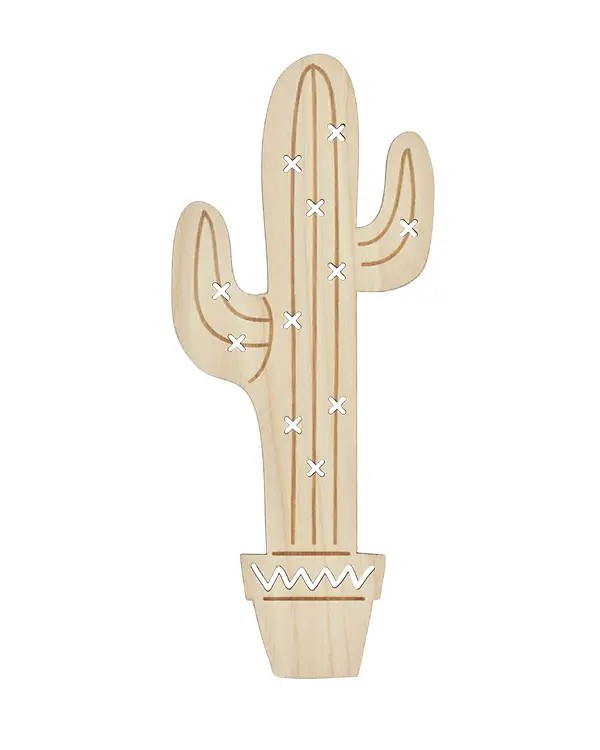 Marque page en bois - cactus -