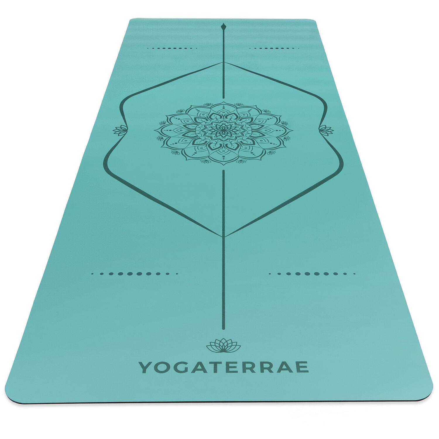 Tapis de yoga vert pu-caoutchouc mandala