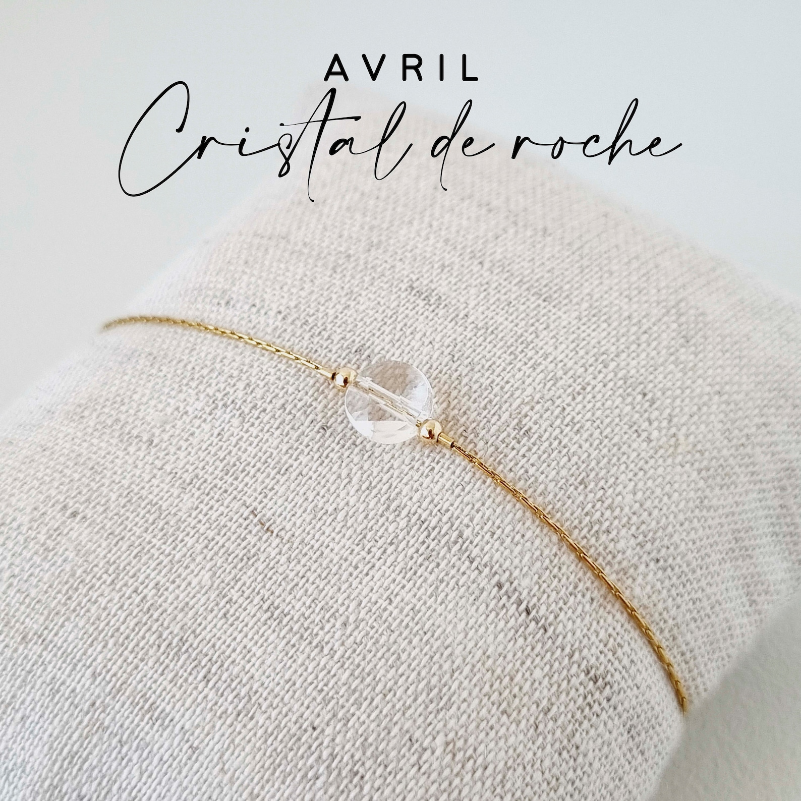 Bracelet or gold filled cristal de roche