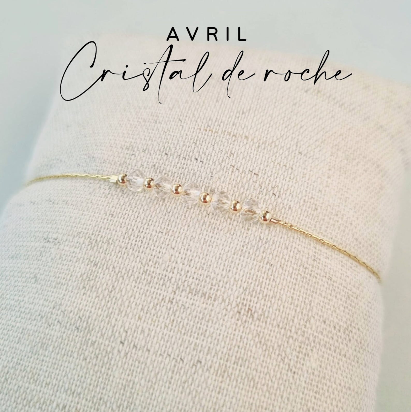 Bracelet or gold filled cristal de roche