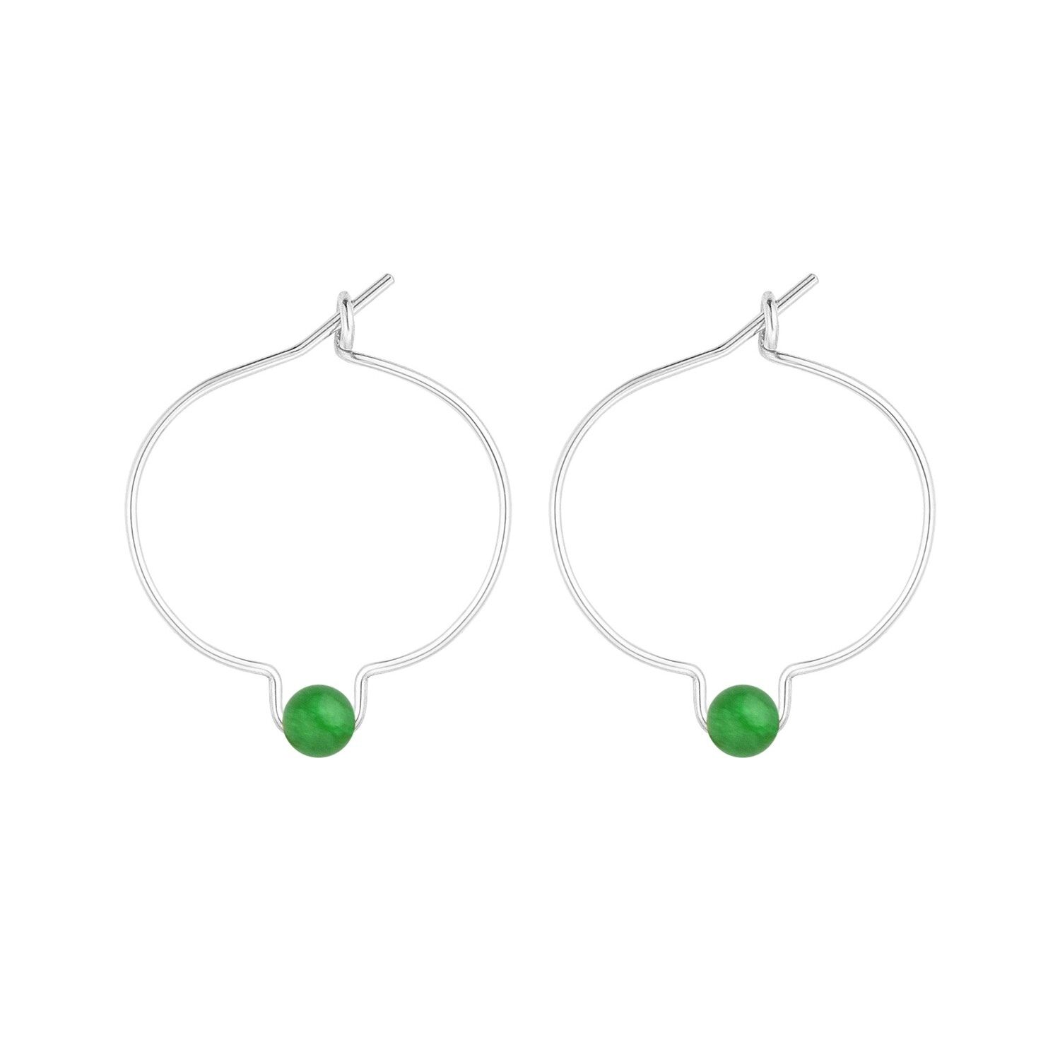 Boucles d'oreilles jade & argent