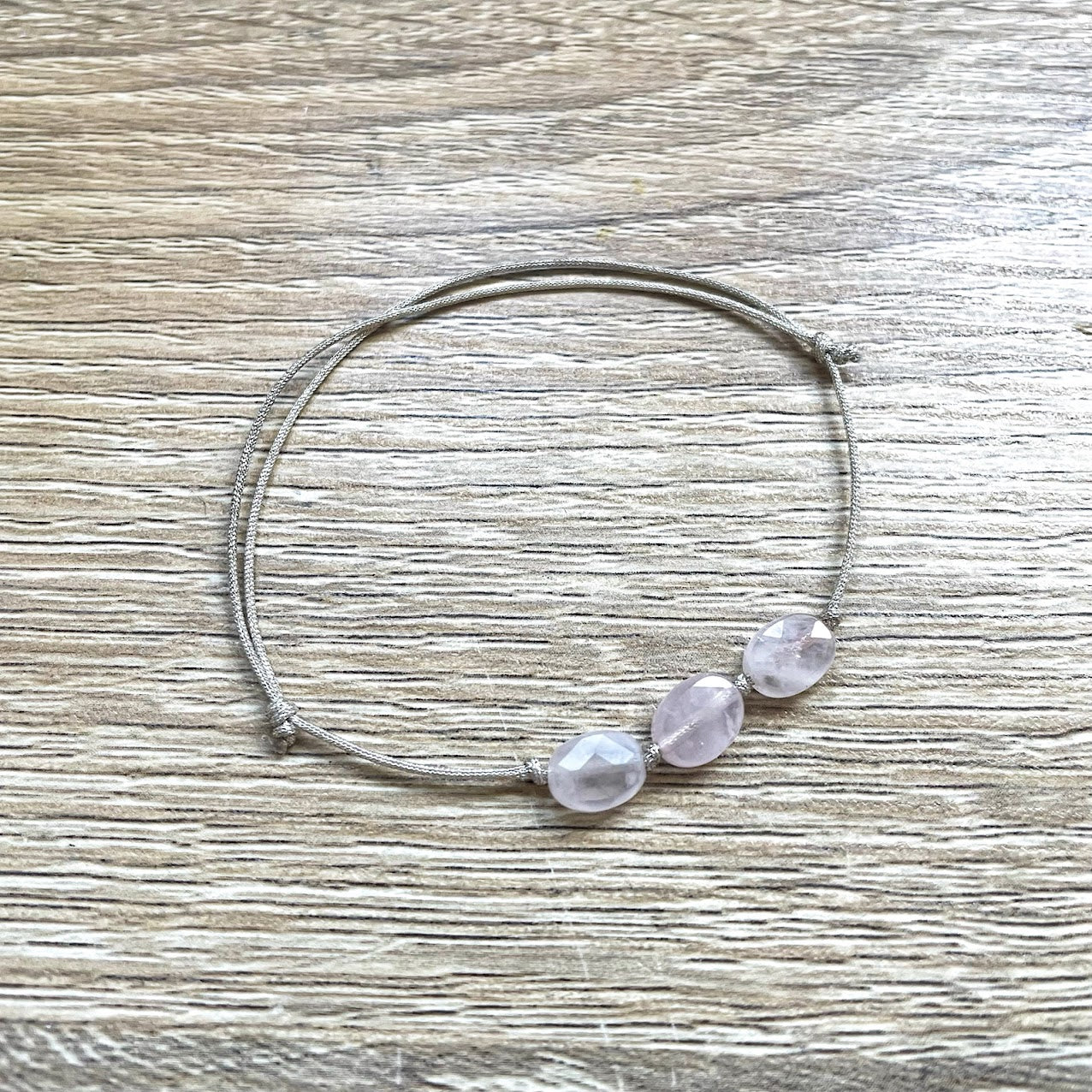 Bracelet candy quartz rose argenté